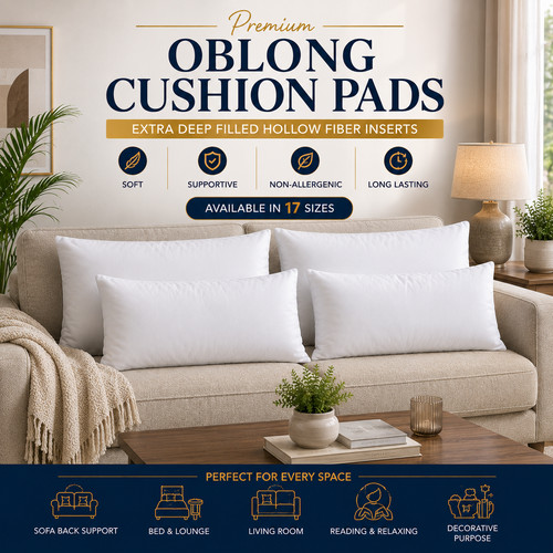 Oblong cushion pad - cushion, rectangular